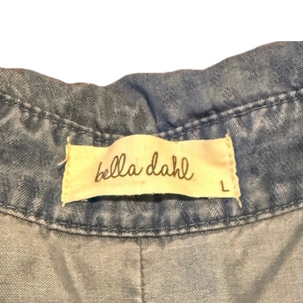$128 Bella Dahl Women Blue Button-Down Long-Sleeve Denim Blouse Shirt Top Large - Picture 3 of 10